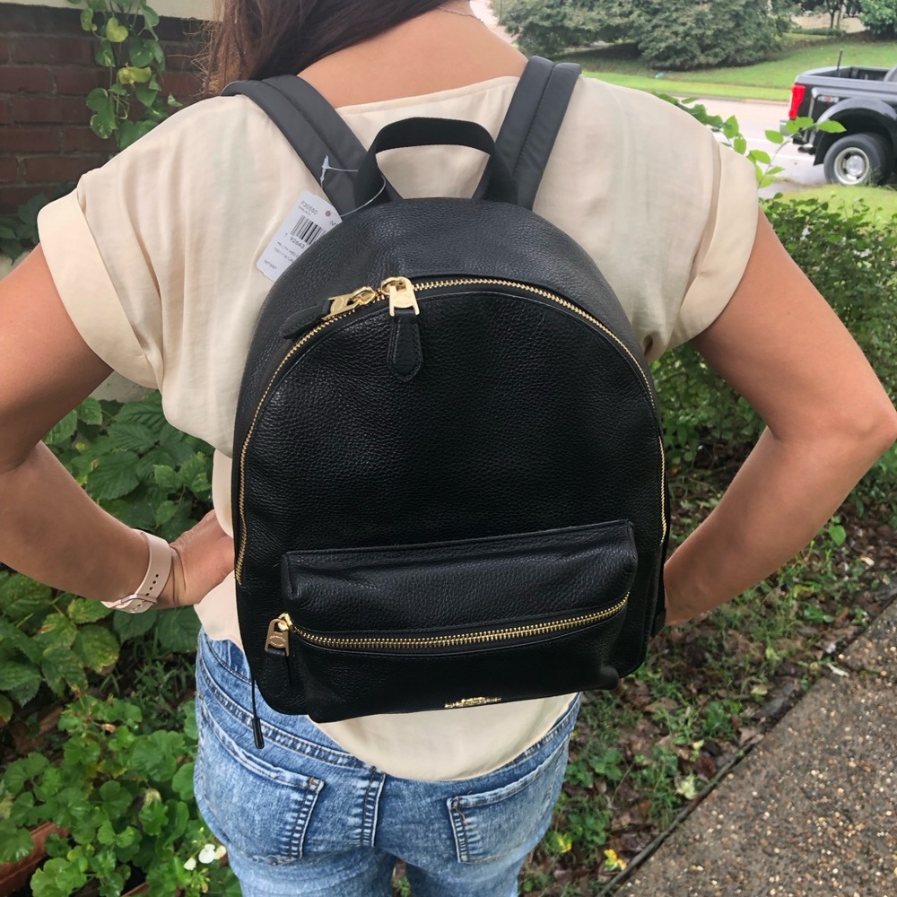 NWT Coach Medium Charlie Pebble Leather Backpack 🎒 - Picture 5 of 13